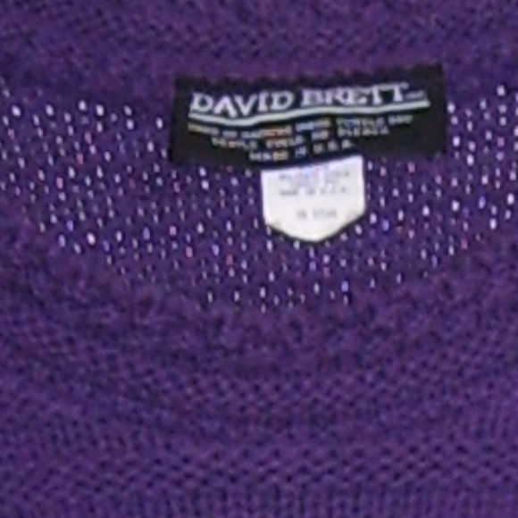 VTG David Brett PURPLE Knit Crop Top Sweater Sz M - Picture 3 of 8